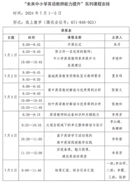 棠外高中李秀芳、李秋蓉、李沁璇、禹椰柳老师受邀在“未来中小学英语教师能力提升”系列课程作专题分享