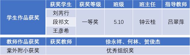 附小科技组师生齐上阵，双双荣获一等奖 