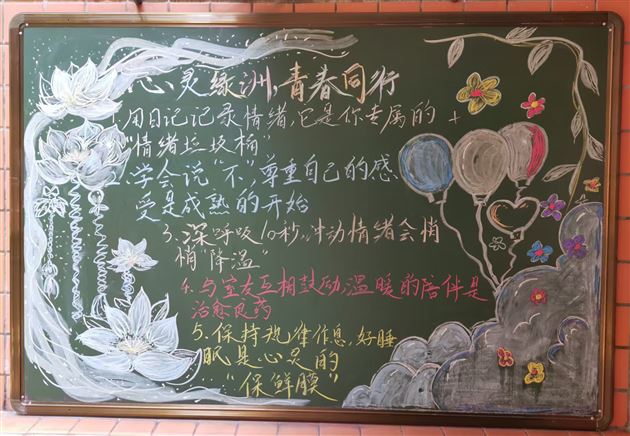 心向阳光 健康成长——棠外初中公寓开展2025年心理健康月主题黑板报活动